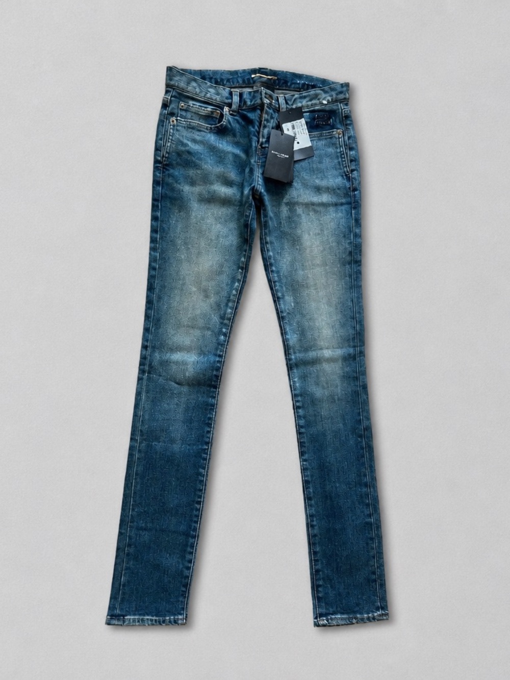 Saint Laurent Washed Blue Straight-Leg Jeans